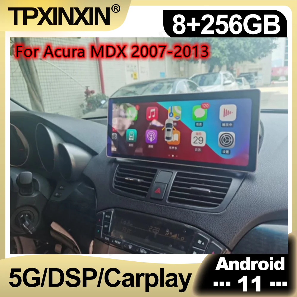 128G 12.3 Tolline autoraadio juhtseade Honda Acura MDX 2007 - 2013 Android 11 Auto Stereo Carplay GPS Navigation Video DVD-Mängija