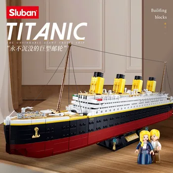 2022 Suur Titanic Unsinkable Hiiglane reisilaev RMS Paadiga Linna Hoonete Plokid Arvandmed DIY Hobid, Haridus Mänguasjad Lastele