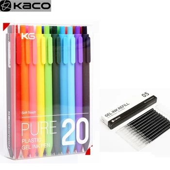 20pc/pack Kaco Gel Pen Set Ülestõstetav Märk Pliiatsid 0,5 MM Tint Äri Office Õpilane Kirjatarvete Asjade Pучка Caneta