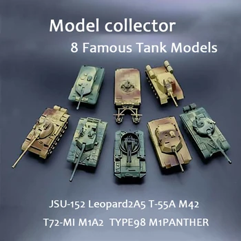 2Pcs/Set 1:72 Mõõtkavas Tegevus Joonis T-55A T72-MI Lepoard2A5 Mini Tank Kokkupandud Mudeli Raske Masin Kingitus Lastele DIY Mänguasi
