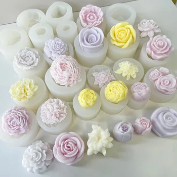 3D DIY Käsitsi valmistatud Lilled, Kuju, Vormid ja Silikoon Seep Hallitusseened Köök Bundt Cupcake Kook Puding Küünal Tegemise Vahendid