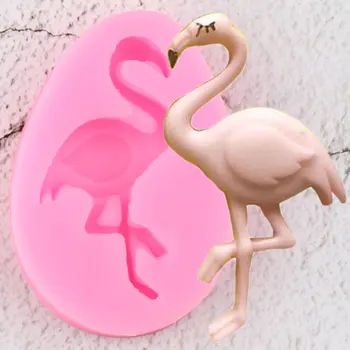 3D Troopilisi Linde Flamingo Silikoonist Vormid DIY Pool Cupcake Torukübar Fondant Kook Dekoreerimiseks Vahendid, Kommid, Šokolaad, Gumpaste Hallitusseened