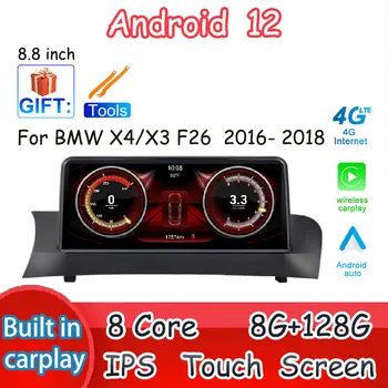 4G WIFI GPS Navigation 8.8 Tolline CIC NBT BMW X3 X4 F26 2016 - 2018 Android 12 Traadita Carplay Multimedia Stereo Raadio Mängija