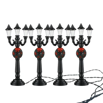 4Pc Mini Jõulud Lamp Post Rongi Latern Kääbus Tänava Lamp Dekoratiivne Tänaval Valgus DIY Nukumaja Küla Rada