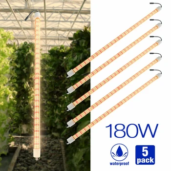 5tk/palju LED Grow Light 180W Täieliku Spektri 360° Valgustuse Toru Füto Laterna Baar, Sise-Kasvuhoone Hüdropooniline Taimi Lill Vegs