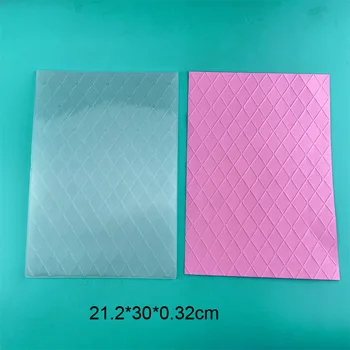 A4 Suurus Grid Reljeef Kausta Scrapbooking Plastikust Embosser Kaustad Kaardi valmistamise Tarvikud Album Pulm Paber Käsitöö Decor