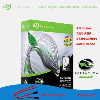 Algne Seagate BarraCuda 2TB 3.5 Tolline Sisemine HDD Desktop PC Mängud, Muusika 7200 RPM SATA3.0 64MB Cache kõvaketas Ketta