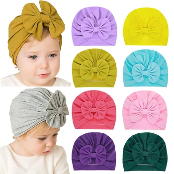Armas Bownot Beebi Turban Müts (Solid Color Baby Tüdrukud, Poisid Beanie Mütsid Müts Vastsündinud Imiku Ühise Põllumajanduspoliitika Beanies Elastne Väikelapse Headwraps