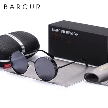 BARCUR Originaal Ring Päikeseprillid Meeste Vintage prillide Naiste Steampunk Polariseeritud Prillide UV400