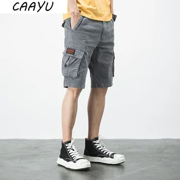 CAAYU Mens Cargo Püksid Meestele Suvel Küljel Taskud Hip-Hop Jaapani Streetwear Mees Multi-tasku Vabaaja Hall Püksid Püksid Jaoks Mens