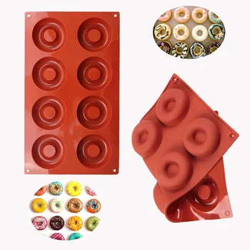 Donut Hallituse Silikoon Non-Stick Ahjugrill Kuumuskindel Korduvkasutatavad Volditud Candy Fondant Bakeware Ümar Kuju Magustoit Hallitus