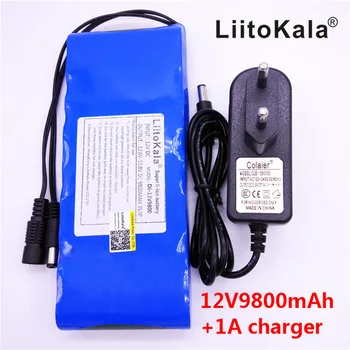 HK LiitoKala 12V 9800mAh 18650 DC 12V 12.6 V Super Laetav Pack ELI/USA plug adapter CCTV kaamera video Kaasaskantav Aku