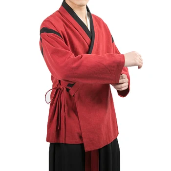 Hiina Stiilis Pluus Mehed Streetwear Kimono Jakk Mens Kung Fu Jope Mees Voodipesu Mantlid & Jakid Mees Tang Sobiks Hanfu Hommes 4XL