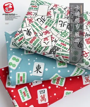 Hiina Stiilis Riie Mahjong Puuvill Plain Trükitud Riie DIY Käsitöö Laudlina Kott Nukk Cartoon Varblane Mah Jong