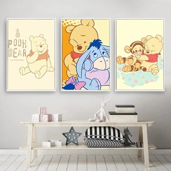 Home Decor Karupoeg Puhh Ja Tigger Lõuend Cartoon Hd Printida Plakateid Värvimine Disney Seina Art Elutuba Pilt Nr Raamistik