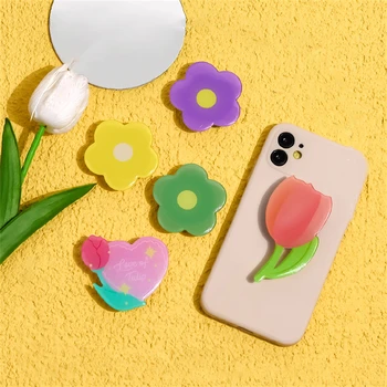 INS Armas Telefon Grip Tok Griptok Korea Omanikule-Rõngas iPhone Samsung XiaoMi Tarvikud Naljakas 3D-Lille, Tulbi Telefon Seista Hoidja
