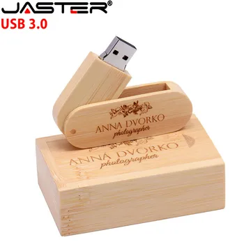 JASTER USB 3.0 Puidust + karp usb Flash Drive pendrive 8GB 16GB, 64GB mälupulk fotograafia pulm kingitus Tasuta custome logo