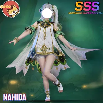Kookose-SSS Mäng Genshin Mõju Nahida Cosplay Kostüüm Mängu Cos Genshin Mõju Jumal Tarkust Nahida Cosplay Kostüüm ja Parukas