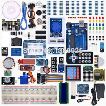 Kõige Täiuslikum Starter Kit for Arduino UNO R3 Projekti Juhendaja, Samm-Mootor, Ultraheli Andur, Jumper Wire