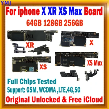 Kõik funktsioonid iPhone x-xr, xs max Emaplaadi Toetus Update & 4G Võrgu Loogika Juhatuse 64GB/128GB 100% Testitud Nr-ID Konto MB