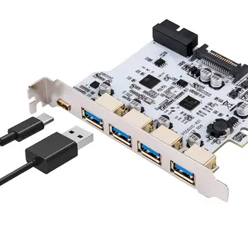 Lisada Mälukaart USB 3.0 PCI-E C-Tüüpi Expansion Card PCI Express, PCI-E USB 3.0 Kontroller 5Port + 1Port USB-3.1 PCI-E Kaardi Adapter