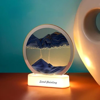 Loominguline Raba Öö Valgus, 7 Värvid USB Sandscape Tabel Lamp 3D Looduslik Maastik Öölambid Office Home Decor Kingitused