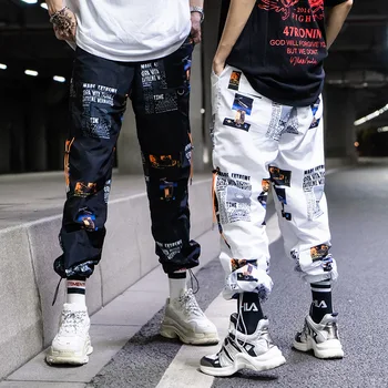 Mens Streetwear Hip-Hop Mood Naiste Haaremi Püksid Paar Prindi Püksid Mees Naine Joggers Cargo Püksid Mens Harajuku Vabaaja Pant