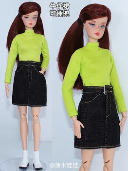 Roheline särk + teksad, seelik / riided set riided 1/6 BJD Xinyi FR ST Barbie Nukk / 30cm nuku riideid