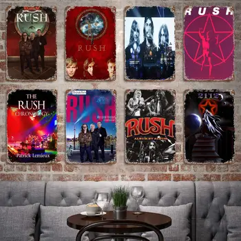 Rush Album, Bänd metallist Decor Plakat Vintage Tina Märk Metallist Märk, Dekoratiivsed Tahvel eest, Pubi, Baar, Man Cave Klubi Seina Kaunistamiseks