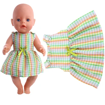 Ruuduline Seelik Sobib 18 Tolline American Doll&43 Cm Sündida Laps Mannekeeni Tüdruk on Kingitus,et Meie Põlvkond Tüdruku Mänguasi,jõulukink