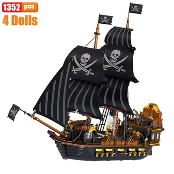 Suur Pirate Ship Building Block Paat Black Pearl Vaikne Maria Seiklus Mere Haridus-Tellised Mänguasi Lastele Kingitus