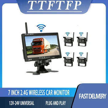 TTFTFP Traadita Backup Kaamera Jälgib Komplekt Veekindel Öise Nägemise tagurdamiskaamera 7 HD Monitor 12V-24V Veoauto Camper Buss