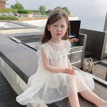 Tüdrukute riided suvine kleit moe uus korea versiooni magus kena printsess kleidid 2-7 aastat vana Beibei Kvaliteetsed laste riided