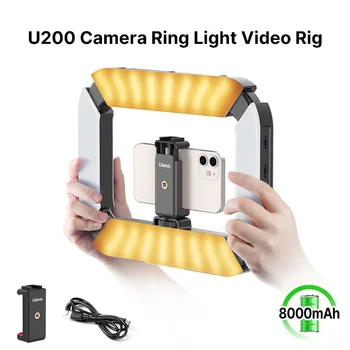 Ulanzi U-200 Nutitelefoni Video Rig LED Rõngast Kerge Külma Kinga Laiendada Mikrofoni Statiiv nutitelefoni Gopro Kaamera Youtube ' i Live Lamp
