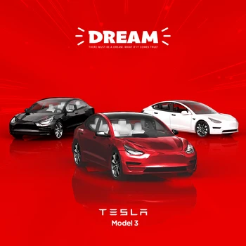 Unistus 1/64 Tesla Model3 Diecast Mudel Auto Kollektsioon