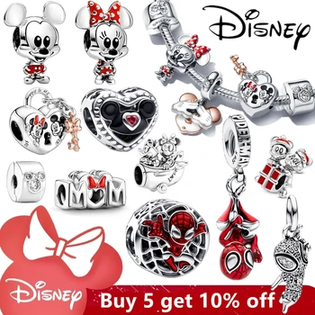 Uus 925 Sterling Hõbe Disney Võlusid Mickey & Minnie Helmed Sobivad Originaal Pandora Käevõru Naistele Ehted Jõulukingiks Teha