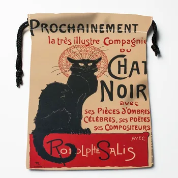 Uute tulijate Le Chat Noir Pingutusnöör Kotid Kohandatud Ladustamise Trükitud Saavad Kott Tüüpi Kotid Ladustamise Kotid Mõõdud 18X22cm