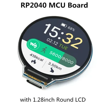 Vaarika Pi RP2040 MCU Juhatuse with1.28 tolline Ümmargune LCD-65K RGB Ekraan Moodul SPI Ekraan / Kiirendusmõõtur / Güroskoop Andurid