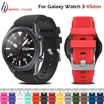 Värvikas 22mm Watchband Correa Samsung Galaxy Vaata 3 45mm Rihm pehmest silikoonist Sport käevõru käepaela Tarvikud correa