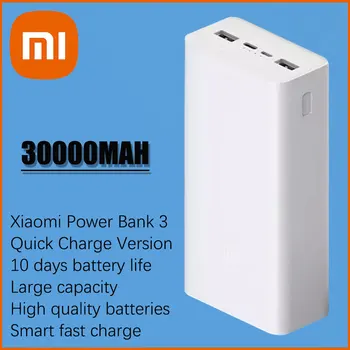 Xiaomi Power bank 3 30000mAh PB3018ZM 3 USB Type C 18W Kiire Laadimine Kaasaskantav Mi Powerbank 30000mAh Välise Aku Poverbank