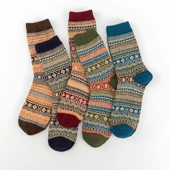 1 Paar Talve Harajuku Kõrge Kvaliteediga Naiste Sokid Vintage Paksenenud Soe Mood Puuvilla ja Villa Segatud Vabaaja Socken