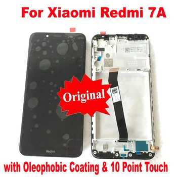 100% Originaal Parim 10 punkti Xiaomi Redmi 7A LCD Ekraan Puutetundlik Paneel Digitizer Assamblee Klaas Andur + Raam Pantalla