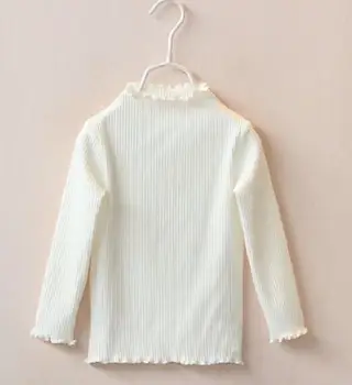 2022 Sügisel Laste Riideid Ruffles Pikk Varrukas Õhuke Puuvillane Baby Girl Pulloverid rull -, T-särgid Tüdrukutele Lapsed Põhjuslik Tshirt Tops
