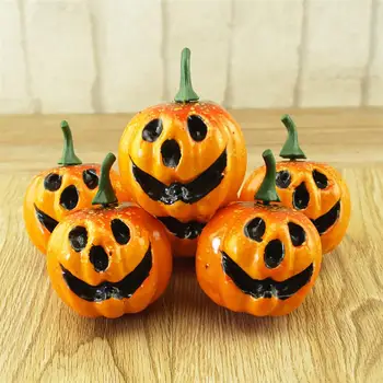 6tk Kunstlik Kõrvits Vaht Simuleeritud Armas Mini Pumpkin Festival Halloween Pool Aeda Tabel Decor Ornament Käsitöö Foto Prop
