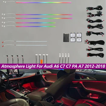 Atmosfääri Kerge Audi A6 C7 C7 PA A7 2012-2018 MMI Kontrolli Salongi LED Ümbritseva Valguse Ukse Jalgade Valgus Originaal 19 Kerge