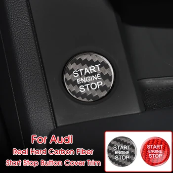 Carbon Fiber Auto Mootori Start-Stop-Nupu kate Audi A4L A5 A6L A7 Q3 Q5 Q7 Q5L seiska Mootor Start Carbon Fiber