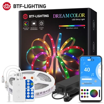 Dreamcolor LED Valgus Bluetooth Muusika APP Kontrolli RGB IC Paindlik Led Light Strip for Tuba, TV-Magamistoaga Pool Köök 10M 20M