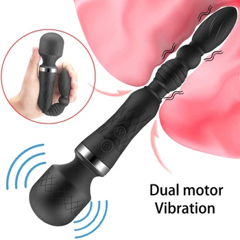 Dual Motors Magic Wand Vibraator Naistele Anal Helmed Plug Eesnäärme Massaaž Butt Plug Dildo G-Spot, Sex Mänguasjad Meeste Täiskasvanud 18