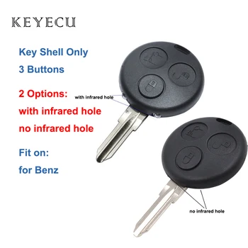 Keyecu Asendamine Remote Control Key Shell Puhul 3 Nööpi - FOB jaoks Mercedes-Benz Smart Fortwo 450 Forfour 451 Roadstar