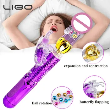 LIBO Küülik Vibraator Naine Masturbator 360°Pööramine G-Spot Vibraator Dildo Kliitori Anal Massager Täiskasvanud Sugu Naised Sex Shop